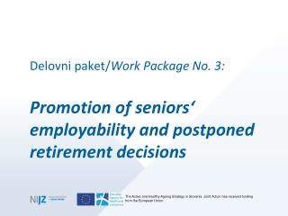 Delovni paket / Work Package No. 3:
