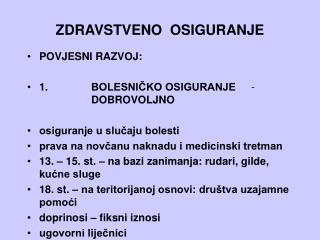 ZDRAVSTVENO OSIGURANJE