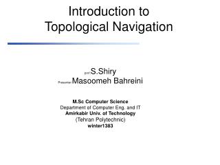 Introduction to Topological Navigation
