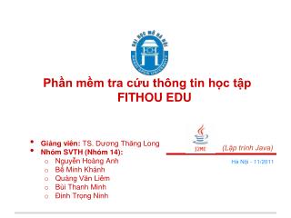 Phần mềm tra cứu thông tin học tập FITHOU EDU