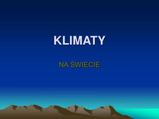 KLIMATY