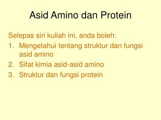 Asid Amino dan Protein