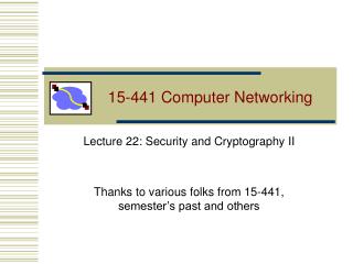 15-441 Computer Networking