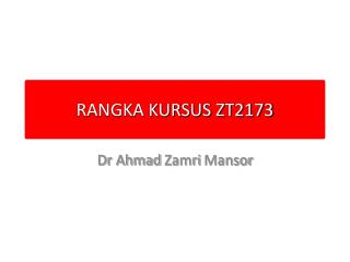 RANGKA KURSUS ZT2173