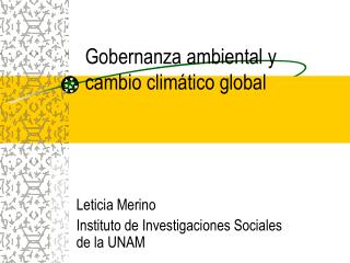 Gobernanza ambiental y cambio climático global