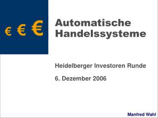 Automatische Handelssysteme