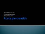 Acute pancreatitis