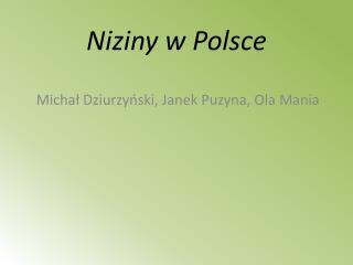 Niziny w Polsce