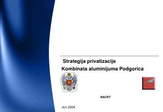 S trategij a p rivati zaci je Kombinata aluminijuma Podgorica NACRT Jun 2004