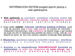 INFORMACIONI SISTEMI-pregled ispitnih pitanja o web aplikacijama