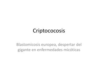 Criptococosis