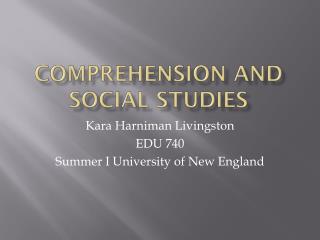 Comprehension and social studies