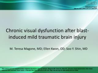 Chronic visual dysfunction after blast-induced mild traumatic brain injury