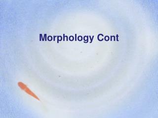 Morphology Cont