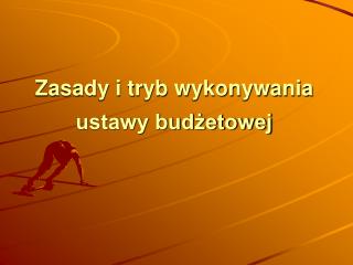 Zasady i tryb wykonywania ustawy budżetowej