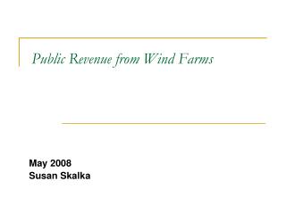 Public Revenue from Wind Farms