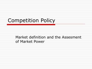 Competition Policy