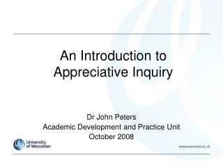 An Introduction to Appreciative Inquiry