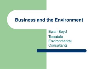 Business and the Environment