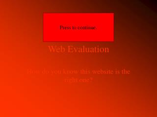 Web Evaluation