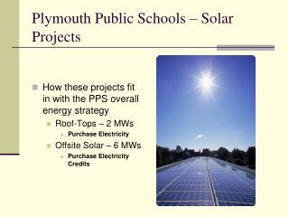 Plymouth Public Schools – Solar Projects