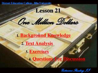 Lesson 21 One Million Dollars