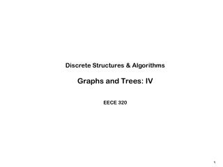Discrete Structures &amp; Algorithms Graphs and Trees: IV
