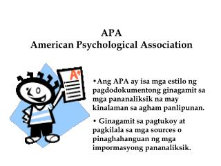 APA American Psychological Association