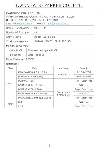 KWANGWOO PARKER CO., LTD.