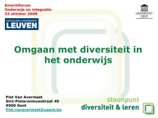 Omgaan met diversiteit in het onderwijs