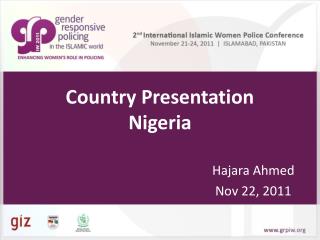 Country Presentation Nigeria