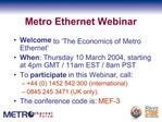 Metro Ethernet Webinar