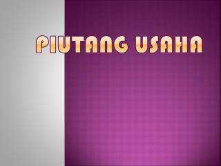 Piutang Usaha