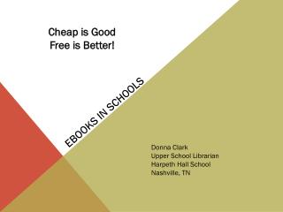 EBOOKS IN SCHOOLS