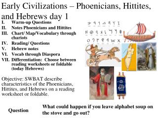 Early C ivilizations – Phoenicians, Hittites, and Hebrews day 1