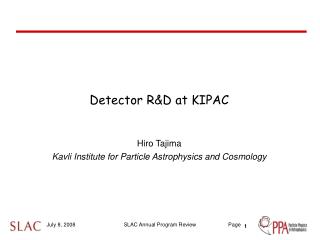 Detector R&amp;D at KIPAC