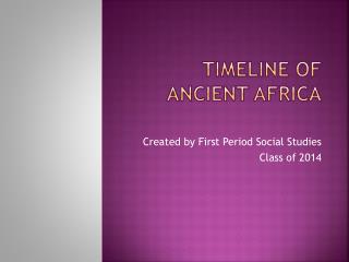 Timeline of Ancient Africa