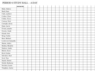 PERIOD 6 STUDY HALL – A DAY