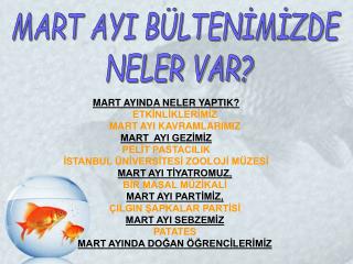 MART AYI BÜLTENİMİZDE NELER VAR?