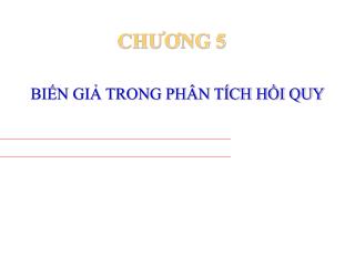 BIẾN GIẢ TRONG PHÂN TÍCH HỒI QUY
