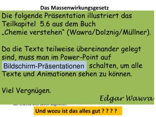 Das Massenwirkungsgesetz