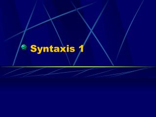 Syntaxis 1