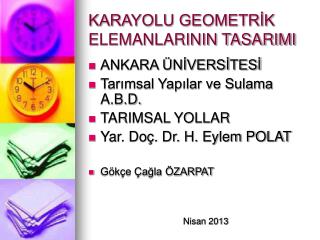 KARAYOLU GEOMETRİK ELEMANLARININ TASARIMI