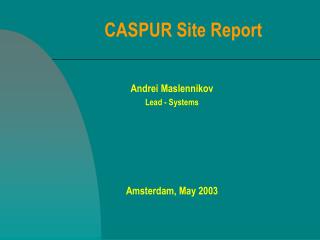CASPUR Site Report