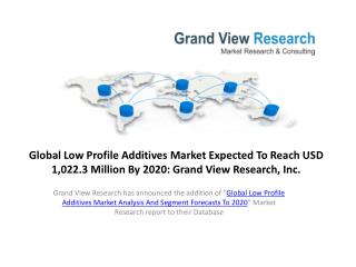 Low Profile Additives Market Analysis & Forecast to 2020