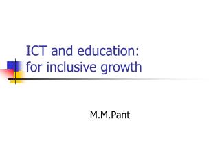 ICT and education: for inclusive growth