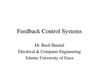 Feedback Control Systems