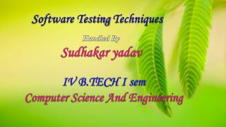 Software Testing Techniques