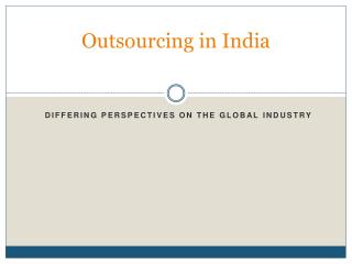 Outsourcing in India