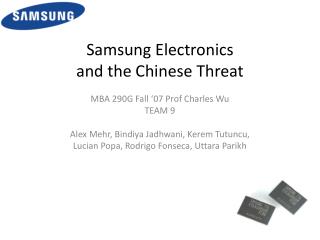 Samsung Electronics and the Chinese Threat